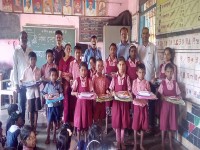 School stationery distribution program-Damini-Neral
